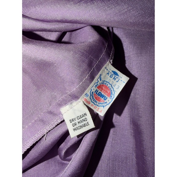 Vintage Joan Sparks for Daniel Barrett Purple Midi Dress 80s ILGWU Made USA G2 - Picture 13 of 13